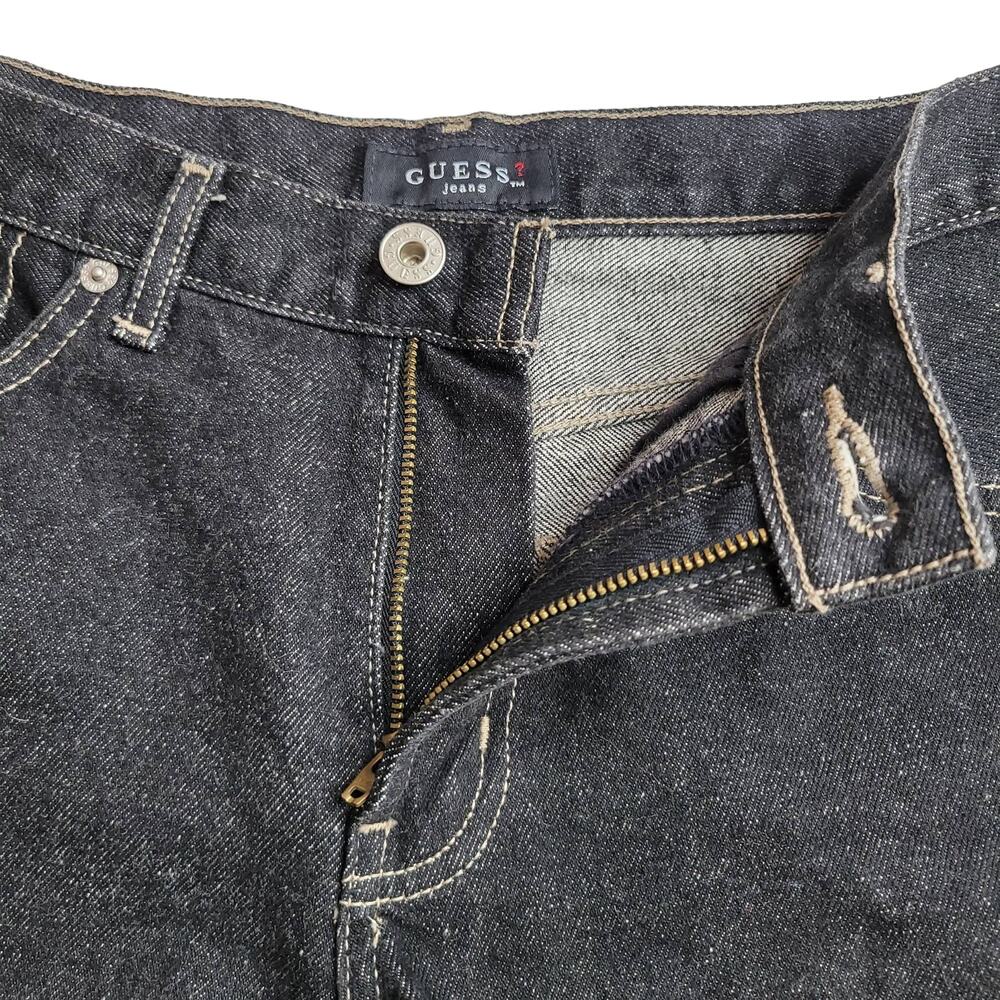 Guess Denim Shorts Low Rise Dark Wash Y2K Size 26 - Picture 4 of 6